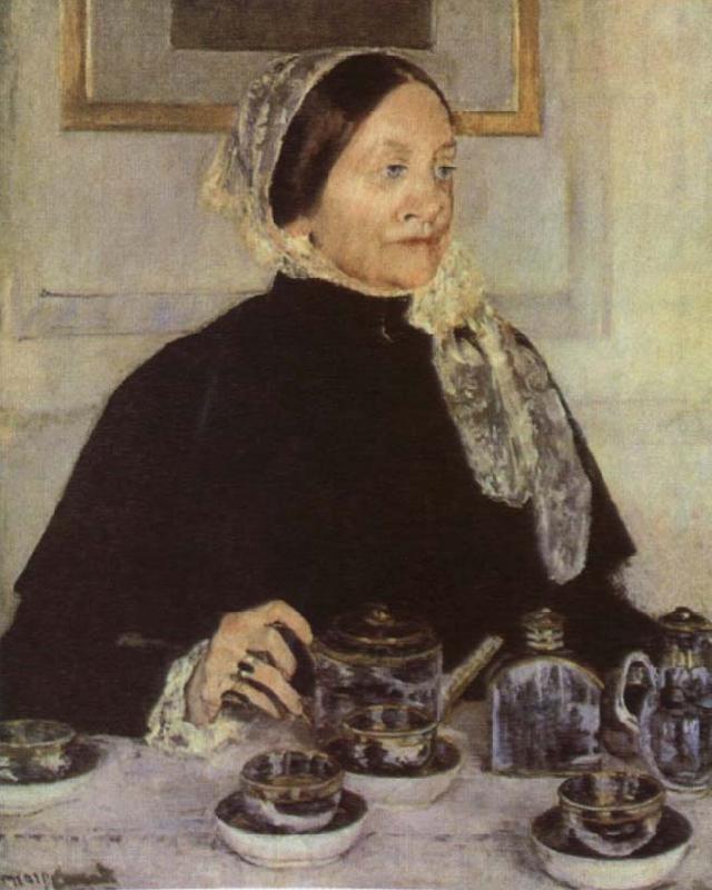 Mary Cassatt Lady at the Tea Table Norge oil painting art